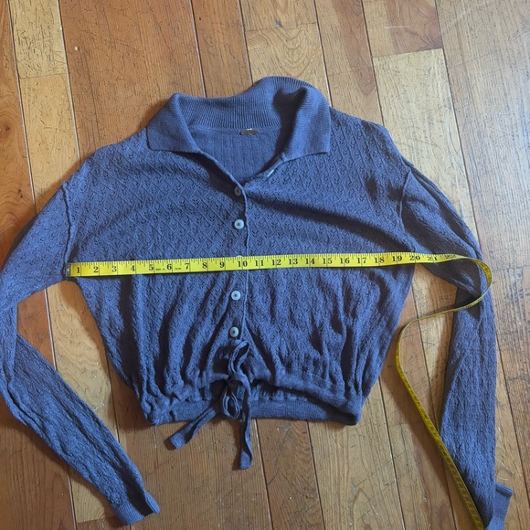 Free People dusty purple Button-Up Lace Sweater - Picture 5 of 5